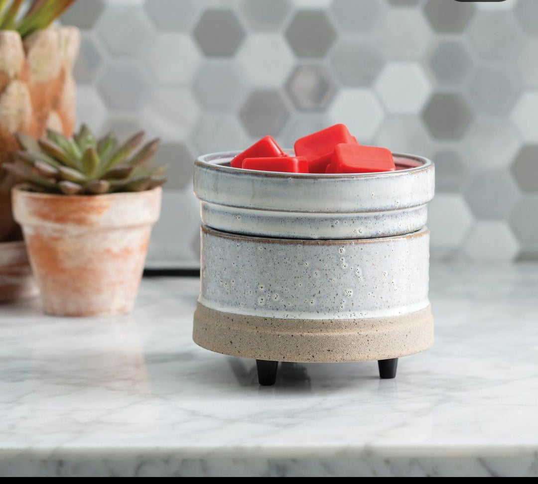 Tan & White Candle Warmer