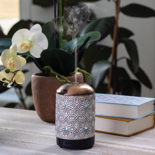 Graphic Print & Gold Diffuser