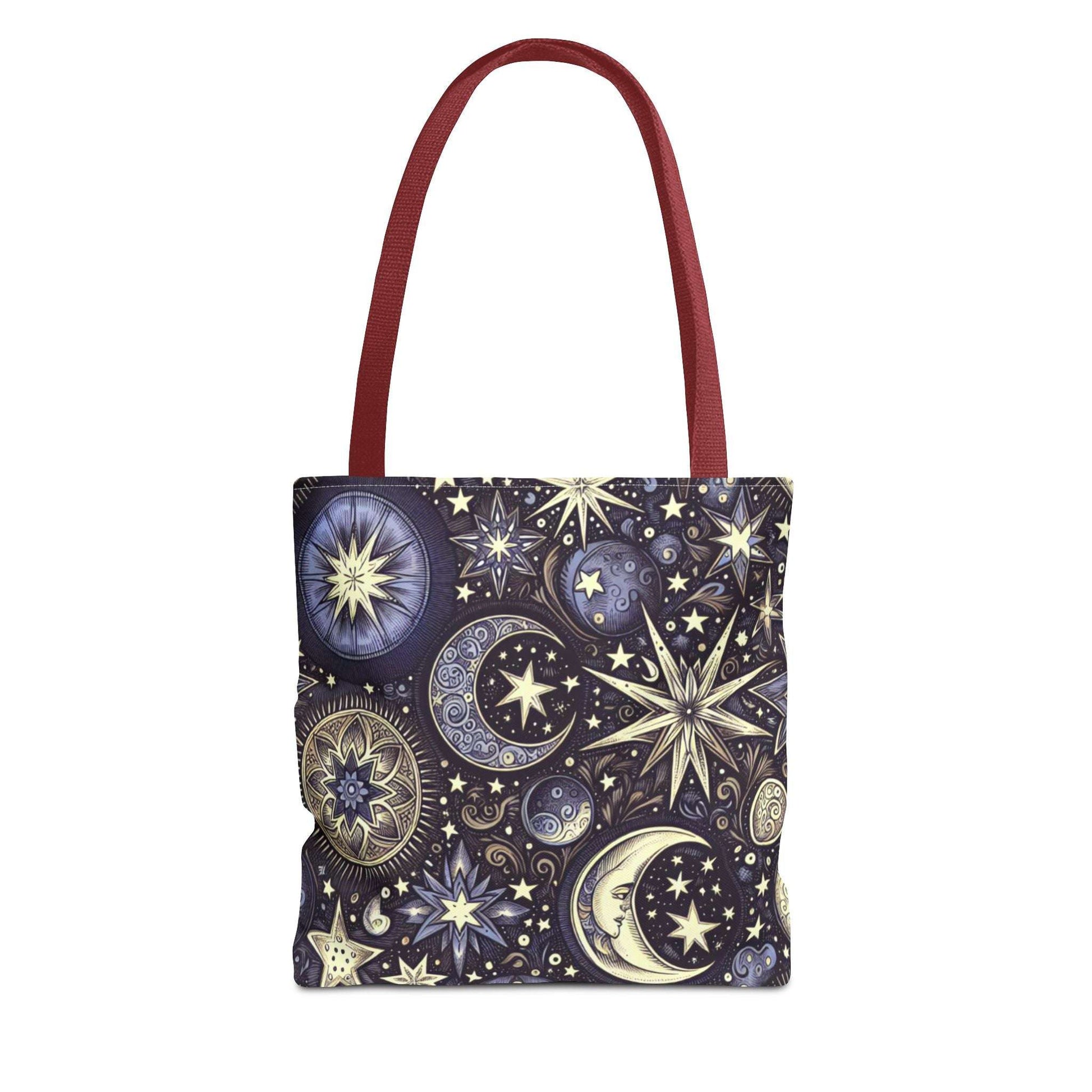 Cosmic Stars and Moons Tote Bag - Celestial Design for Astrology Lovers