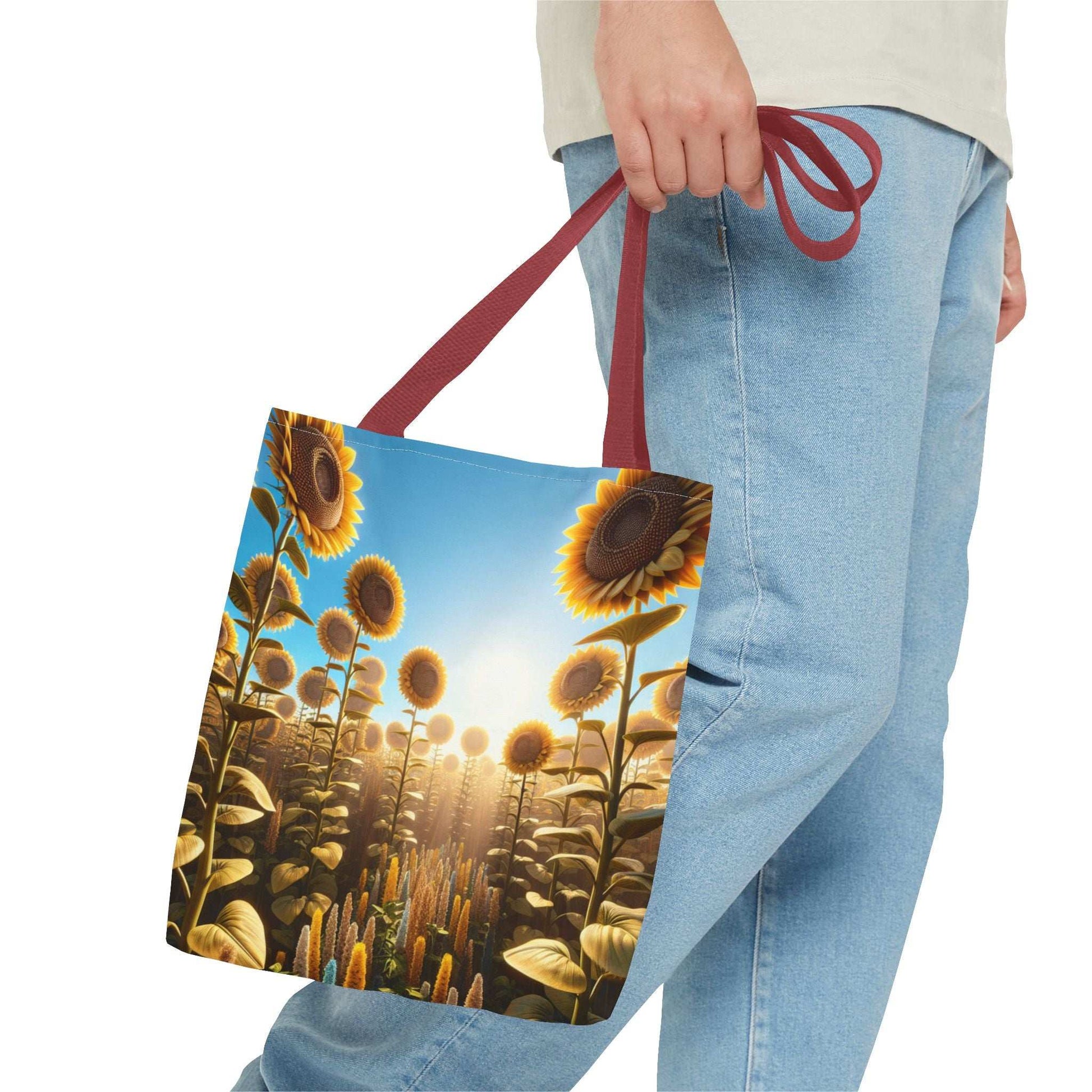 Sunflower Fields Tote Bag - Stylish & Eco-Friendly Transportation for Nature Lovers