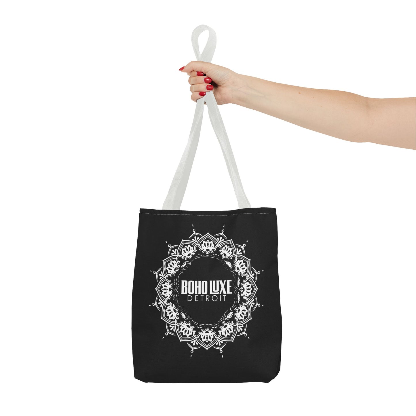 Boho Luxe Detroit Tote Bag - Stylish Everyday Black Canvas Bag