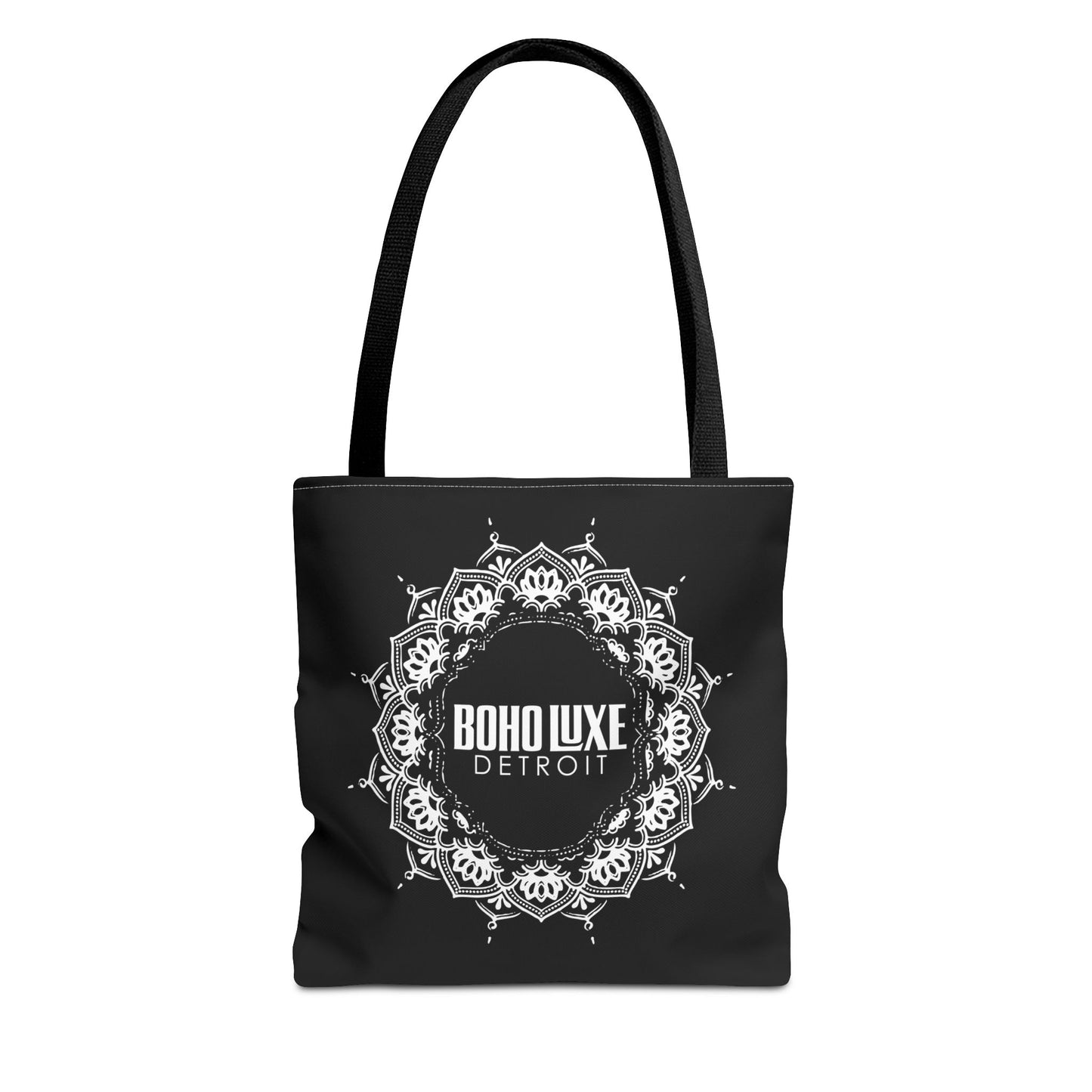 Boho Luxe Detroit Tote Bag - Stylish Everyday Black Canvas Bag