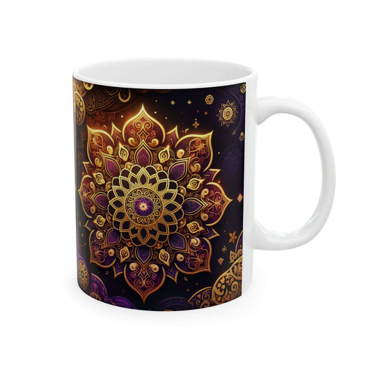 Mystical Mandala Ceramic Mug - Bohemian Coffee Cup for Home & Office