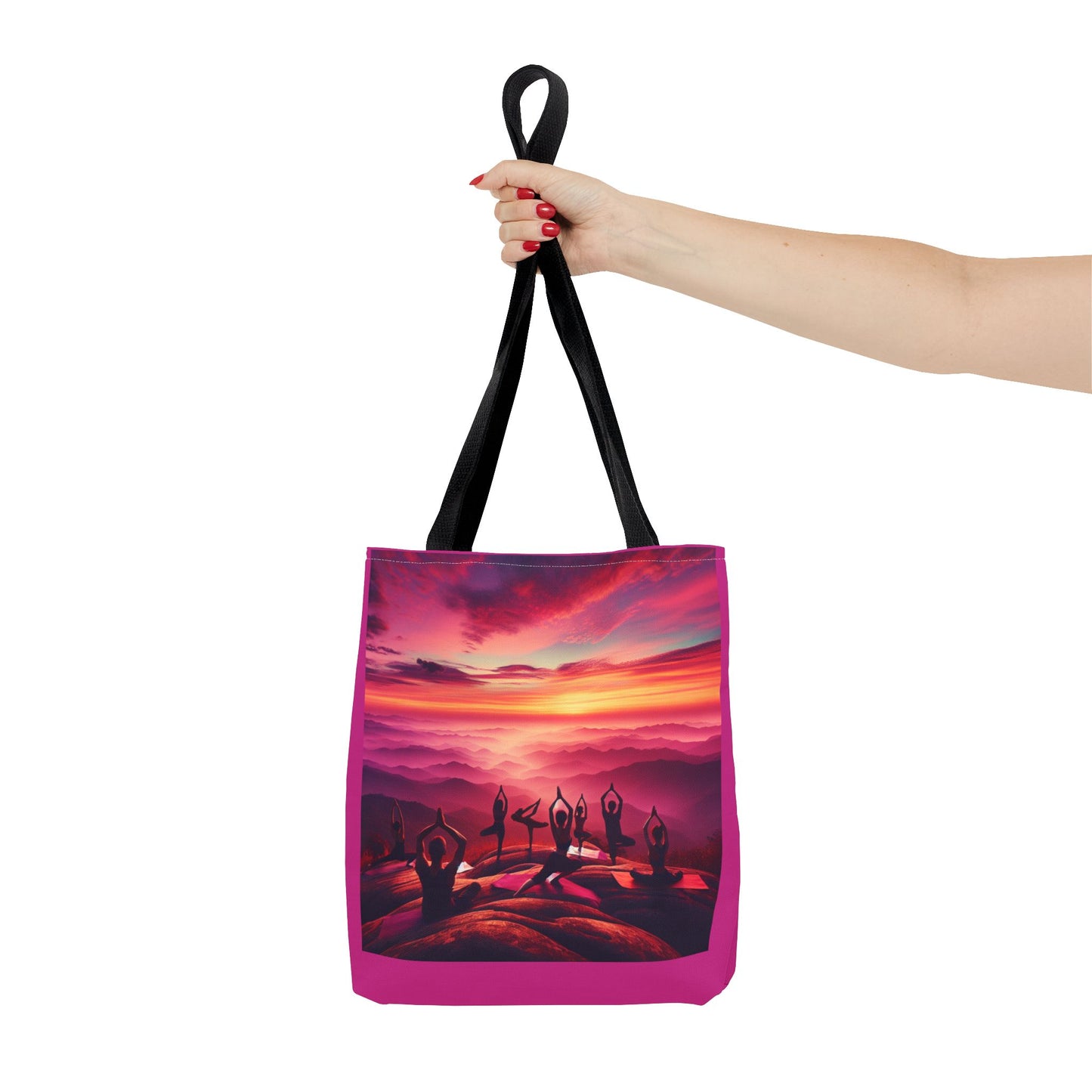 Yoga Sunset Tote Bag - Vibrant Spiritual Design