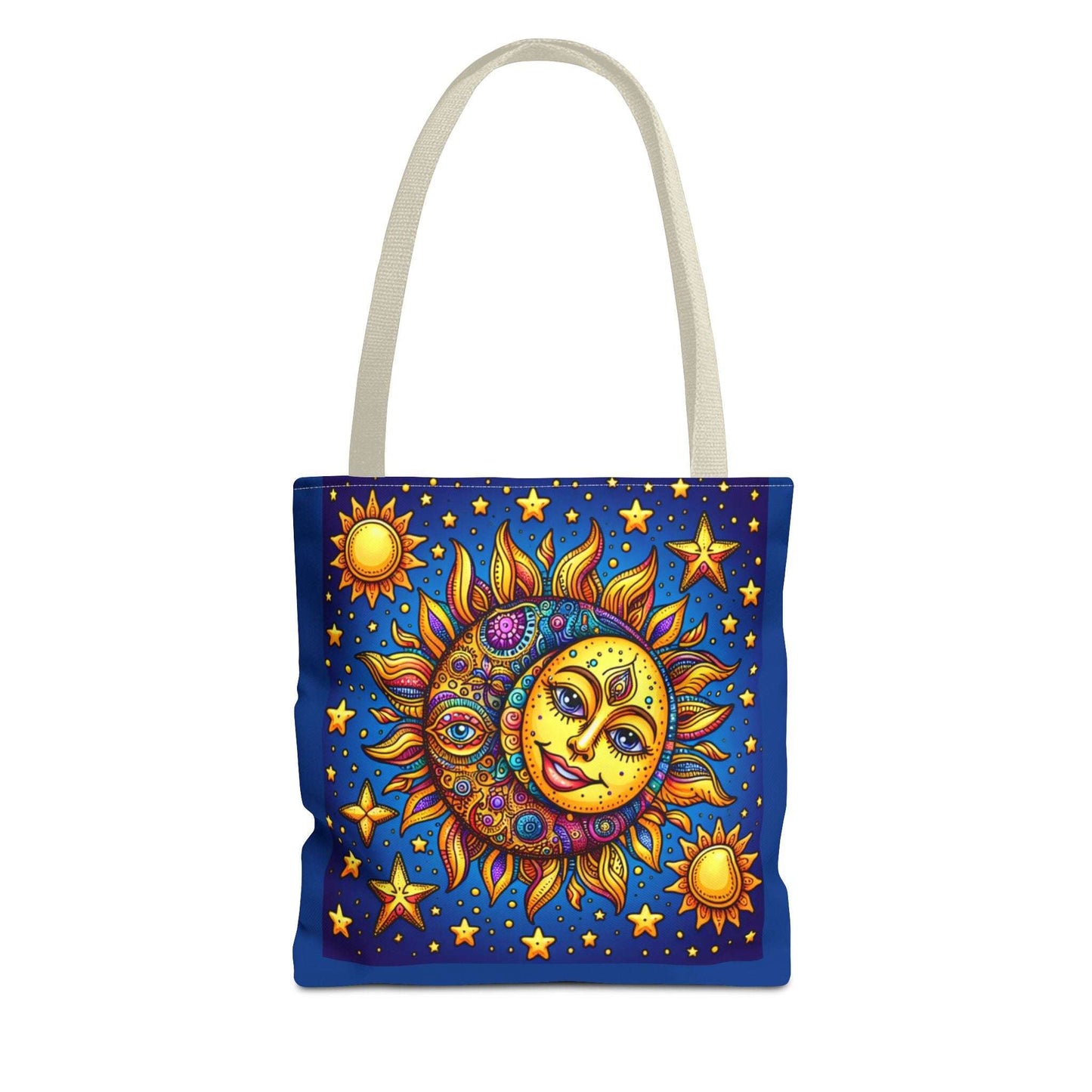 Sun and Moon Boho Tote Bag – Colorful Celestial Design for Every Occasion