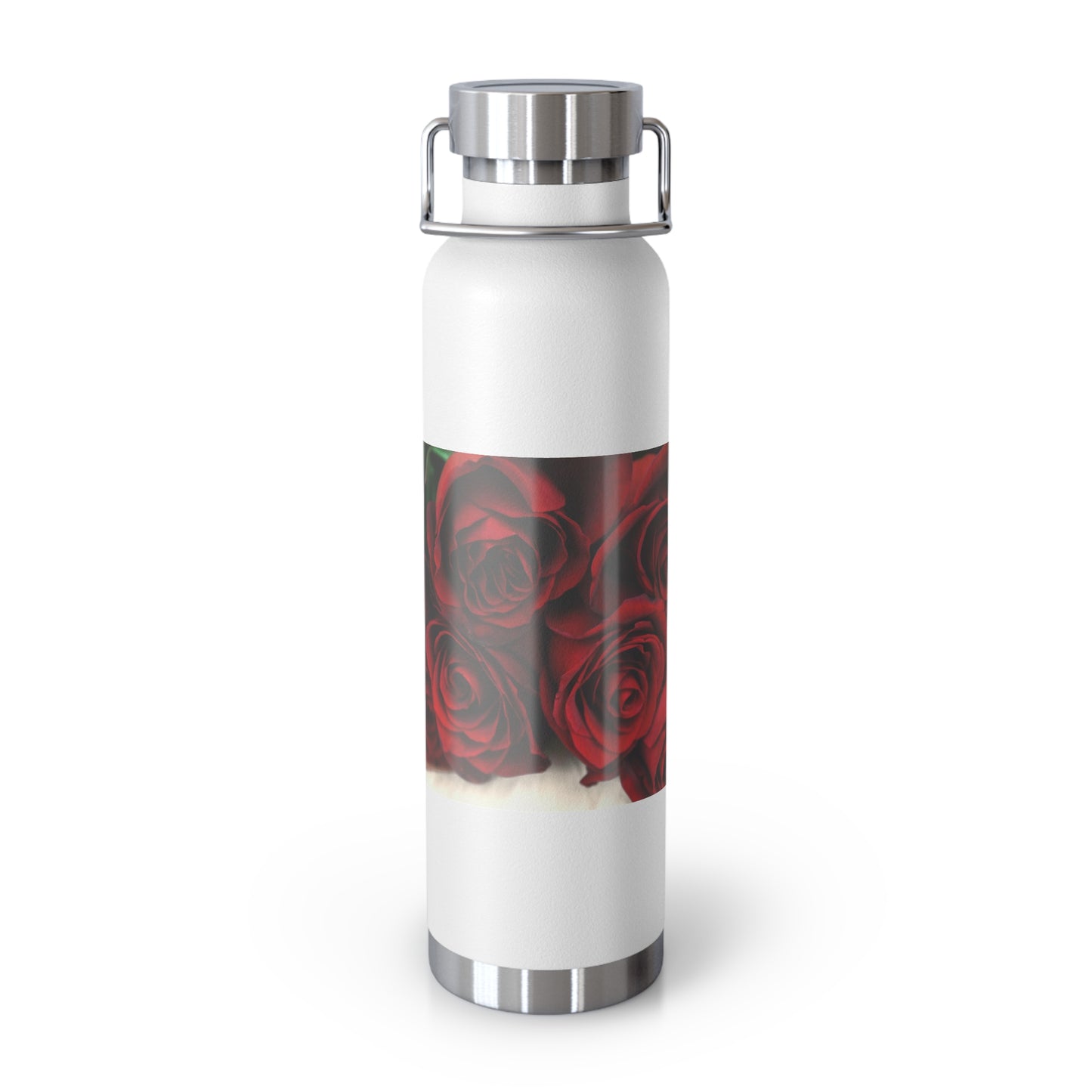 Rose Petal Copper Insulated Water Bottle - 22oz Floral Design