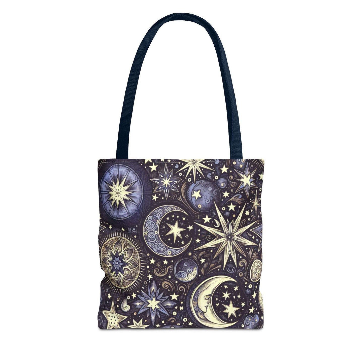 Cosmic Stars and Moons Tote Bag - Celestial Design for Astrology Lovers