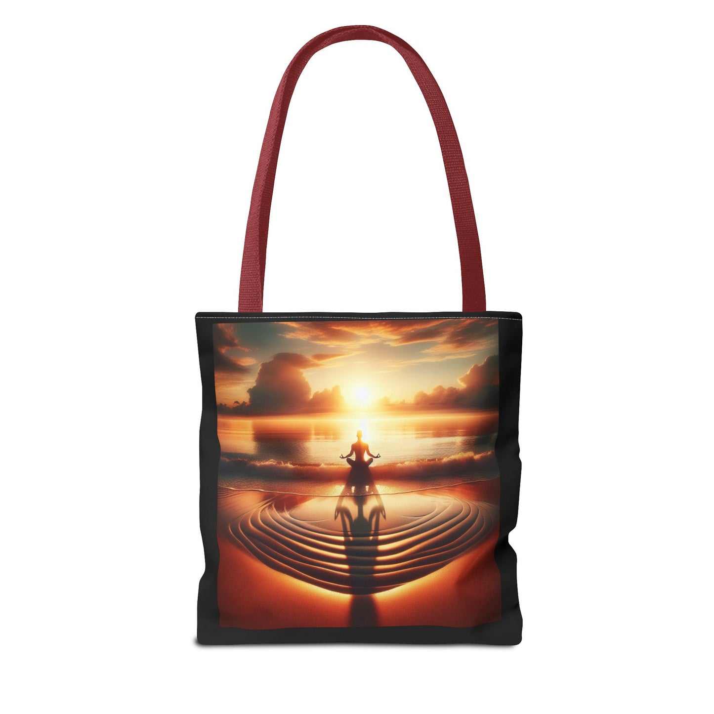 Meditation Sunset Tote Bag - Inspirational Beach Vibe