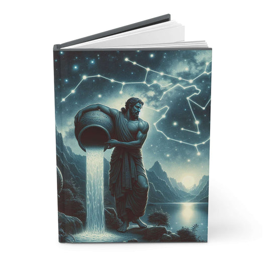 Aquarius Hardcover Journal with Celestial Design