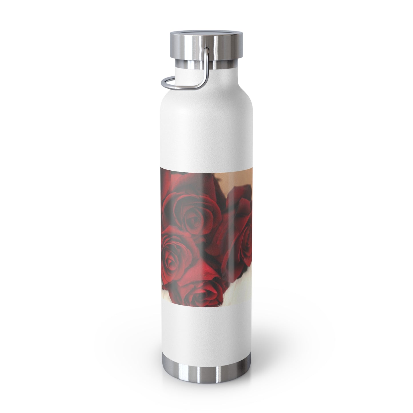 Rose Petal Copper Insulated Water Bottle - 22oz Floral Design