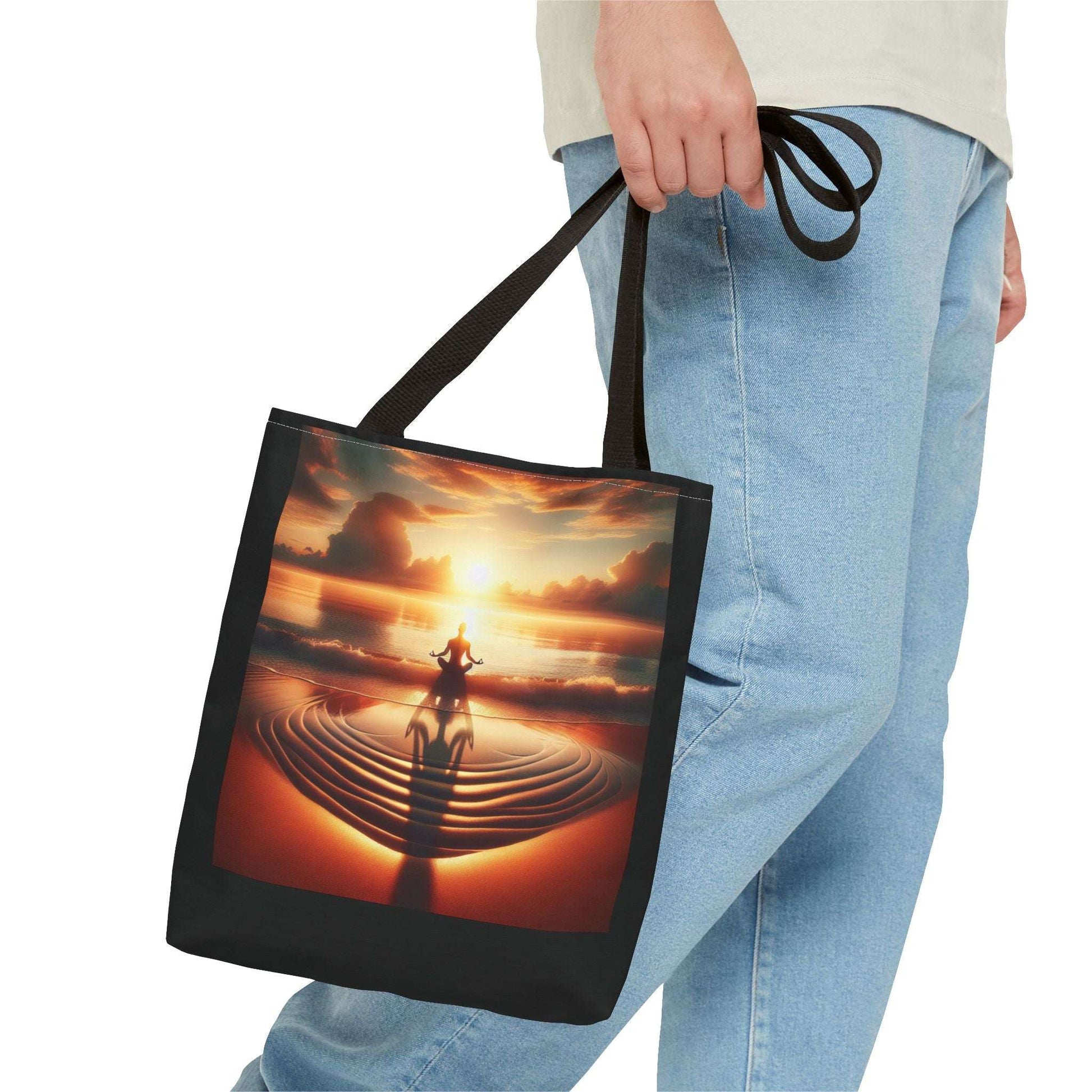 Meditation Sunset Tote Bag - Inspirational Beach Vibe