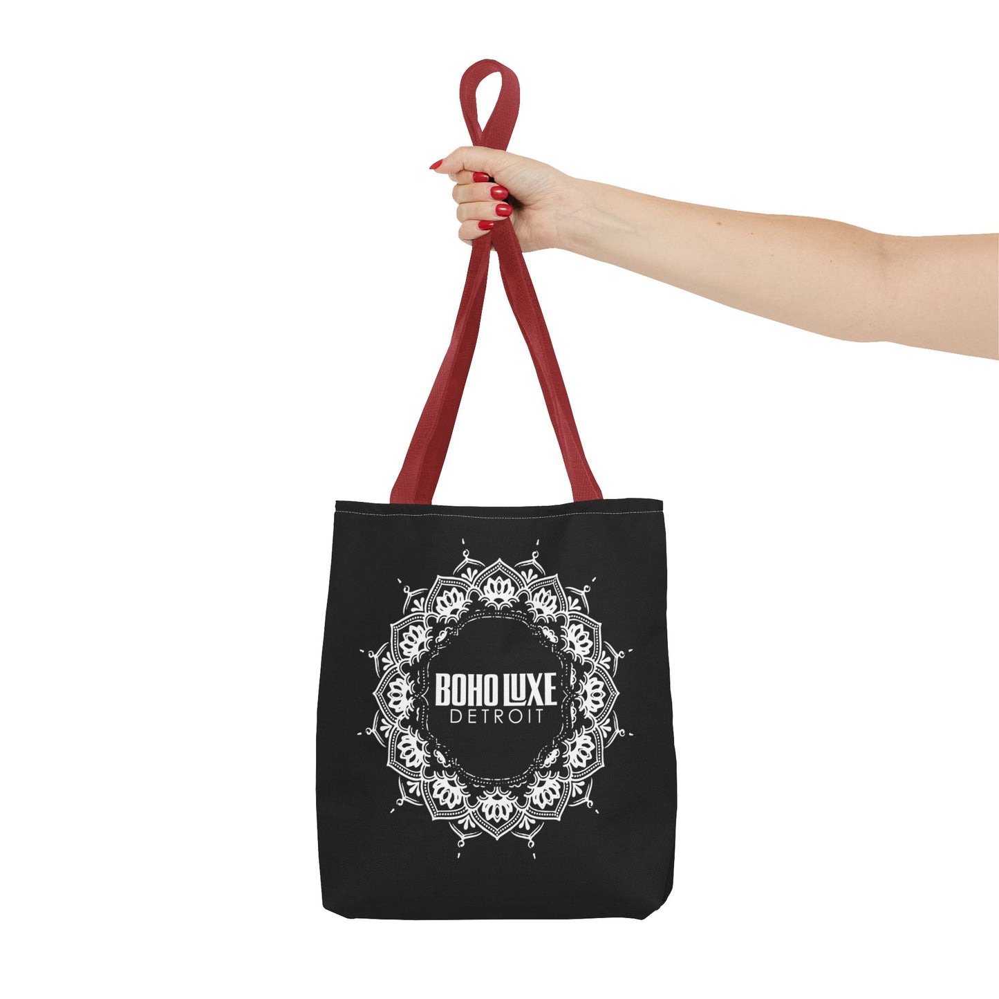 Boho Luxe Detroit Tote Bag - Stylish Everyday Black Canvas Bag