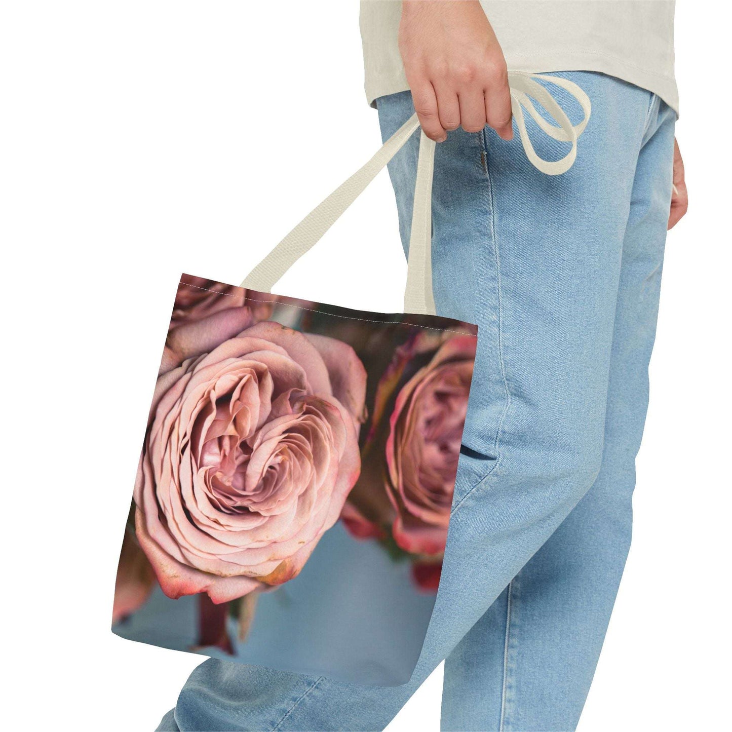 Elegant Floral Tote Bag - Vintage Rose Design for Everyday Use