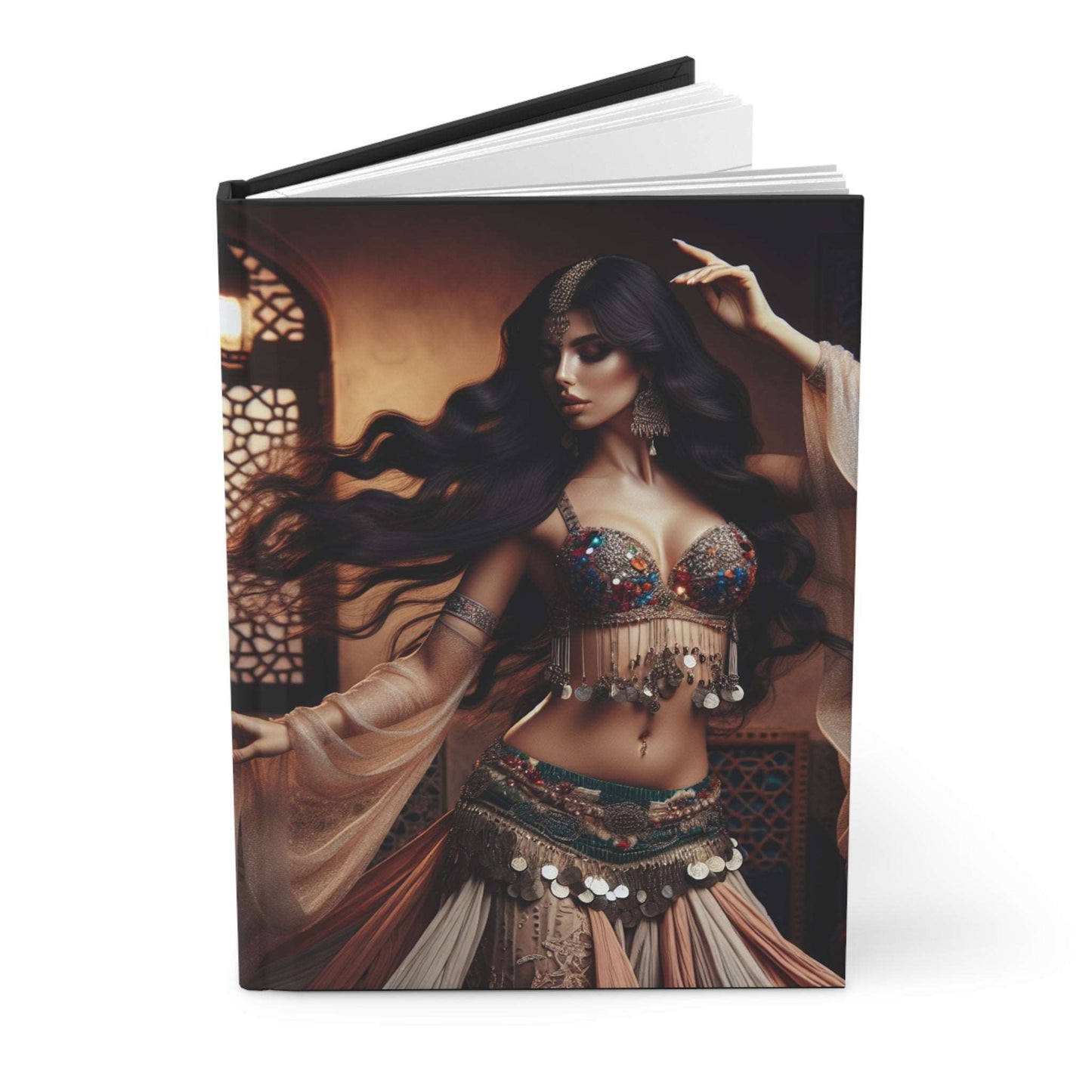 Exotic Belly Dancer Hardcover Journal - Elegant Matte Finish for Creative Souls