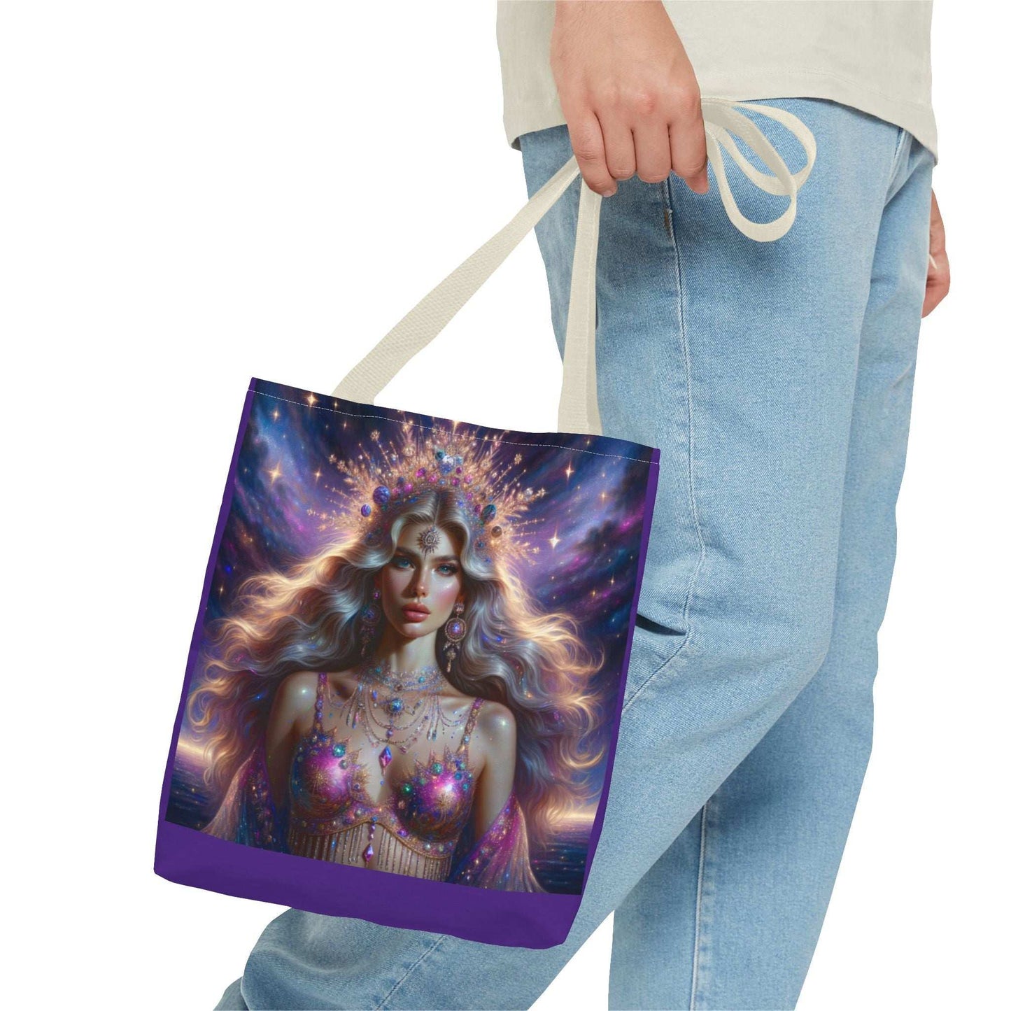 Bohemian Goddess Tote Bag - Colorful Magical Art Design