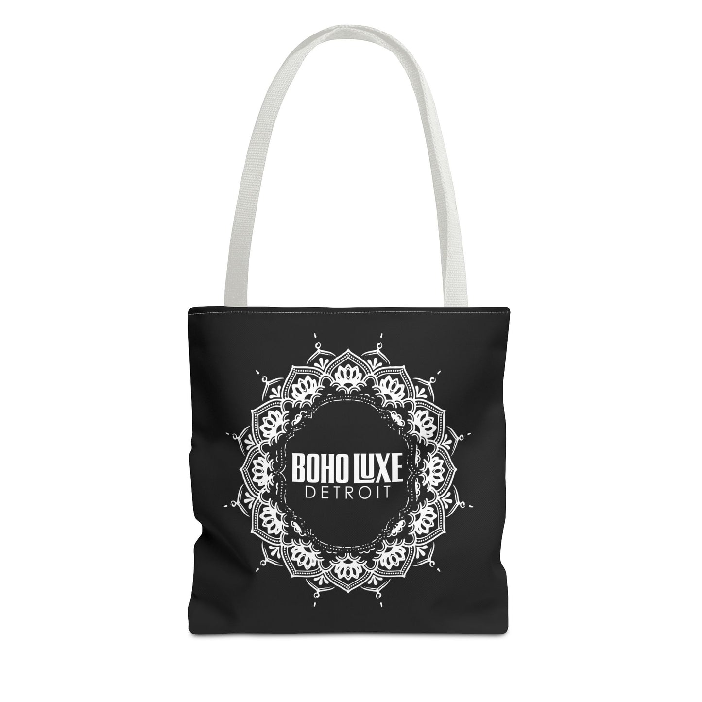 Boho Luxe Detroit Tote Bag - Stylish Everyday Black Canvas Bag