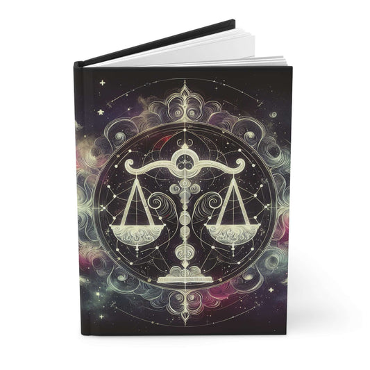 Cosmic Libra Hardcover Journal - Celestial Scales Design for Insightful Reflection