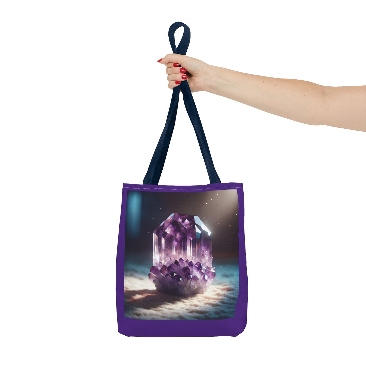 Amethyst Crystal Tote Bag - Boho Chic Shopping Bag for Crystal Lovers