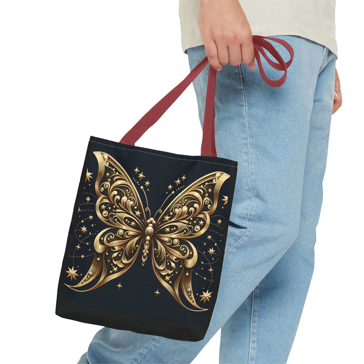 Elegant Golden Butterfly Tote Bag - Perfect for Nature Lovers and Everyday Use