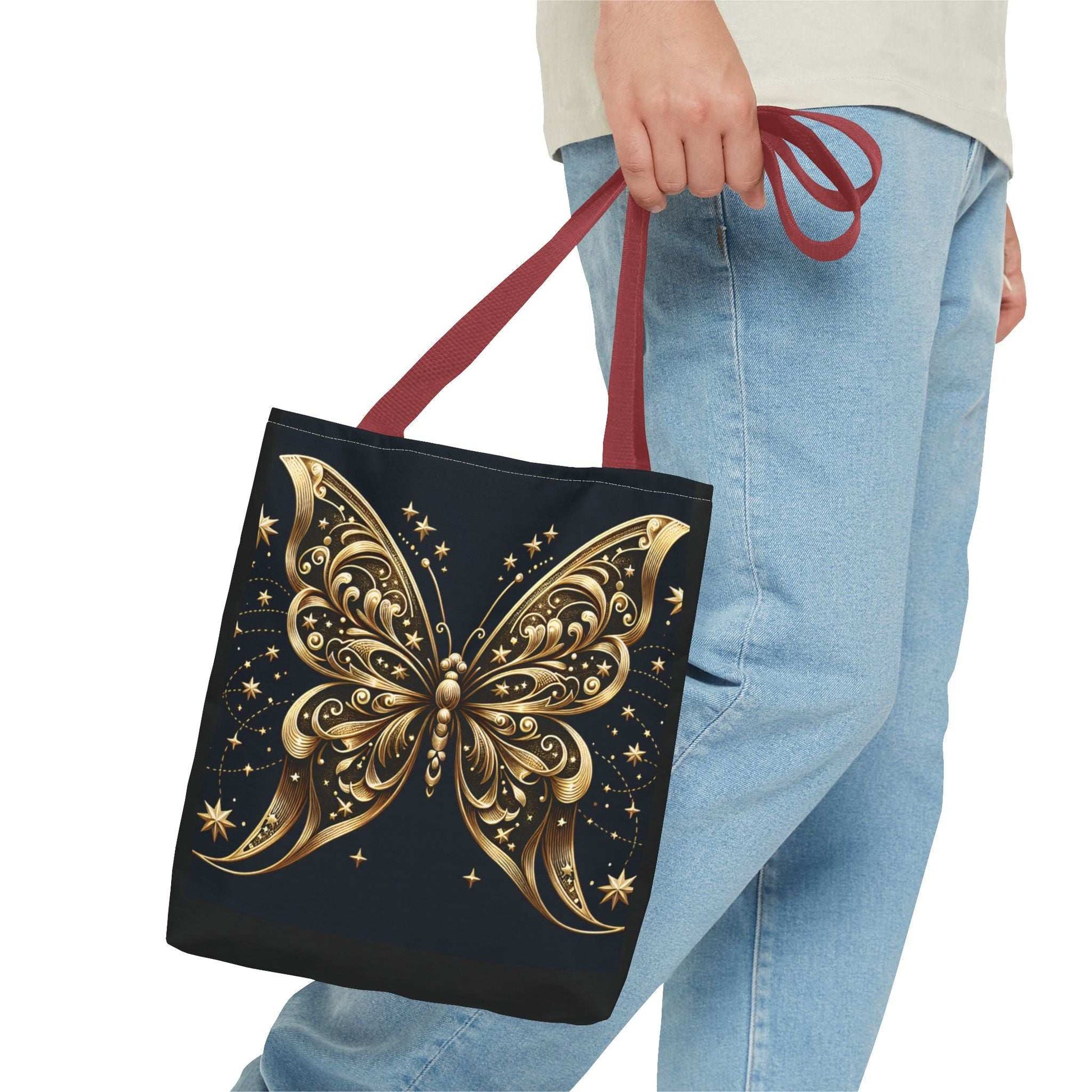 Elegant Golden Butterfly Tote Bag - Perfect for Nature Lovers and Everyday Use