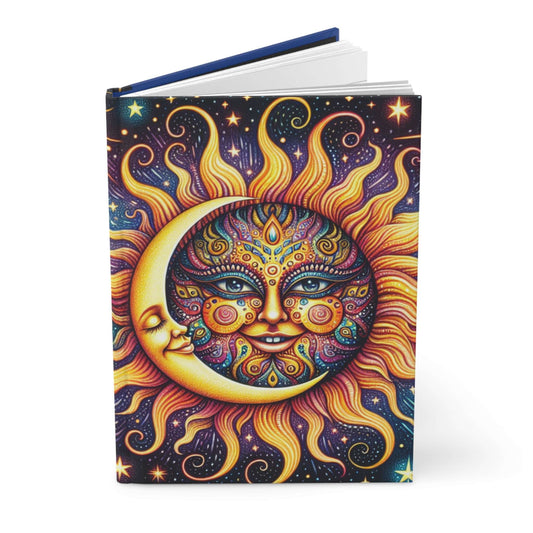 Celestial Sun and Moon Hardcover Journal - Vibrant matte finish, Cosmic Inspiration