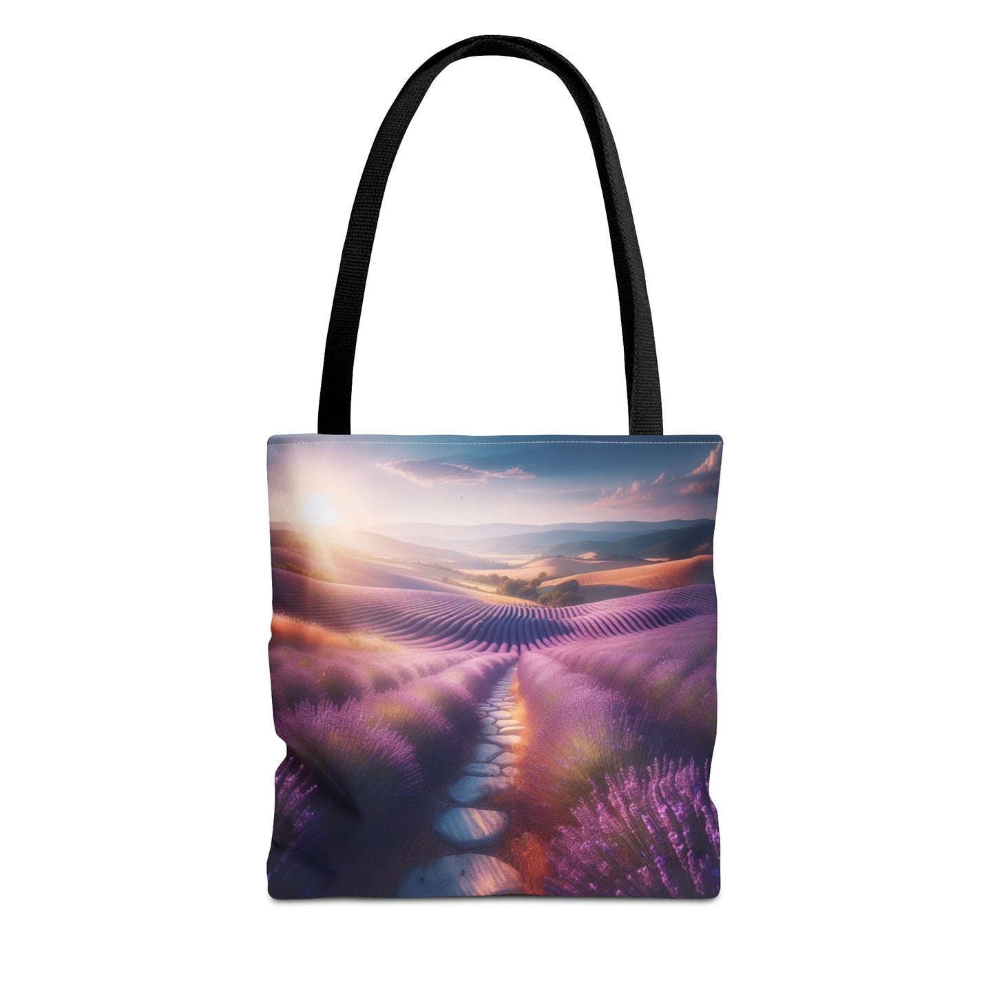 Lavender Fields Tote Bag - Scenic Floral Design for Everyday Use