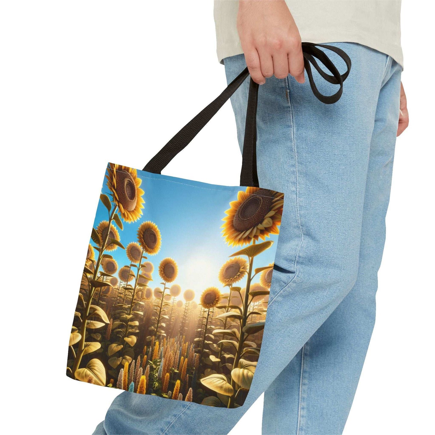 Sunflower Fields Tote Bag - Stylish & Eco-Friendly Transportation for Nature Lovers