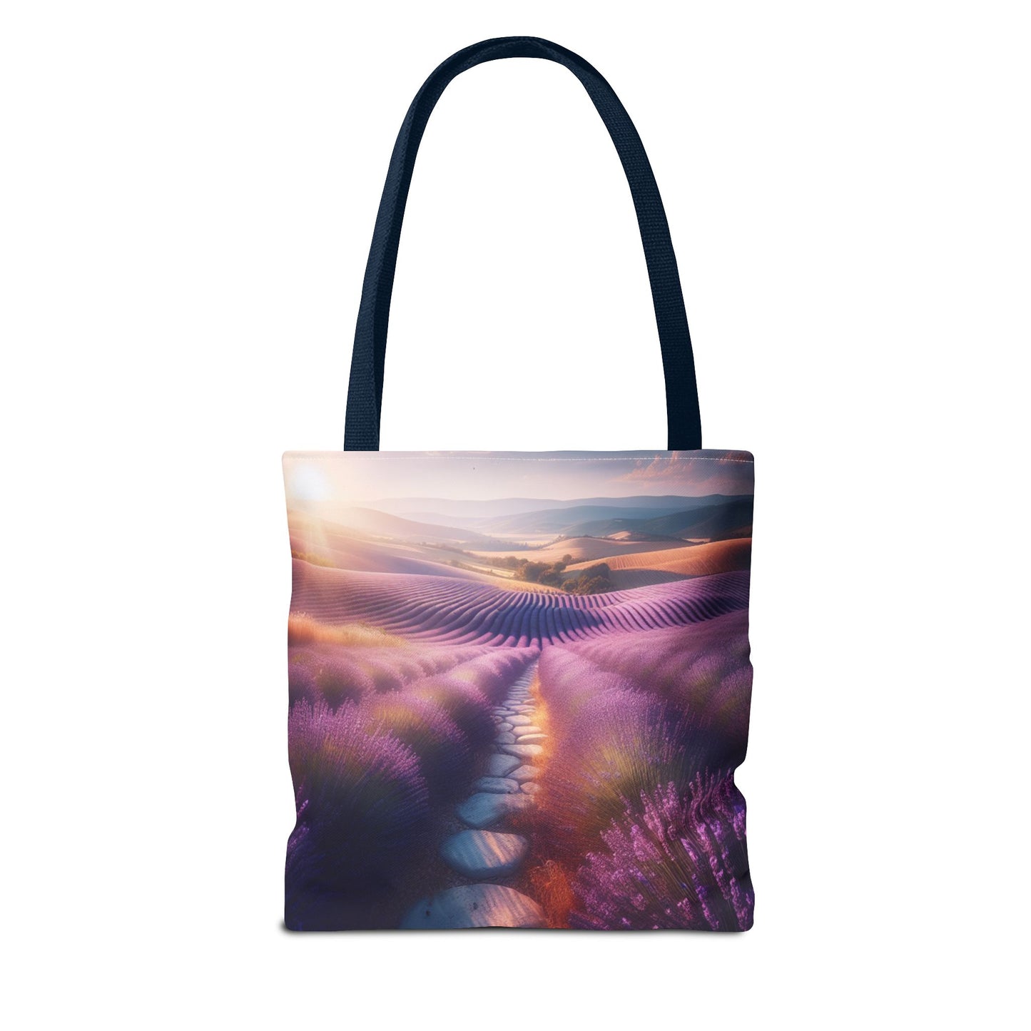 Lavender Fields Tote Bag - Scenic Floral Design for Everyday Use