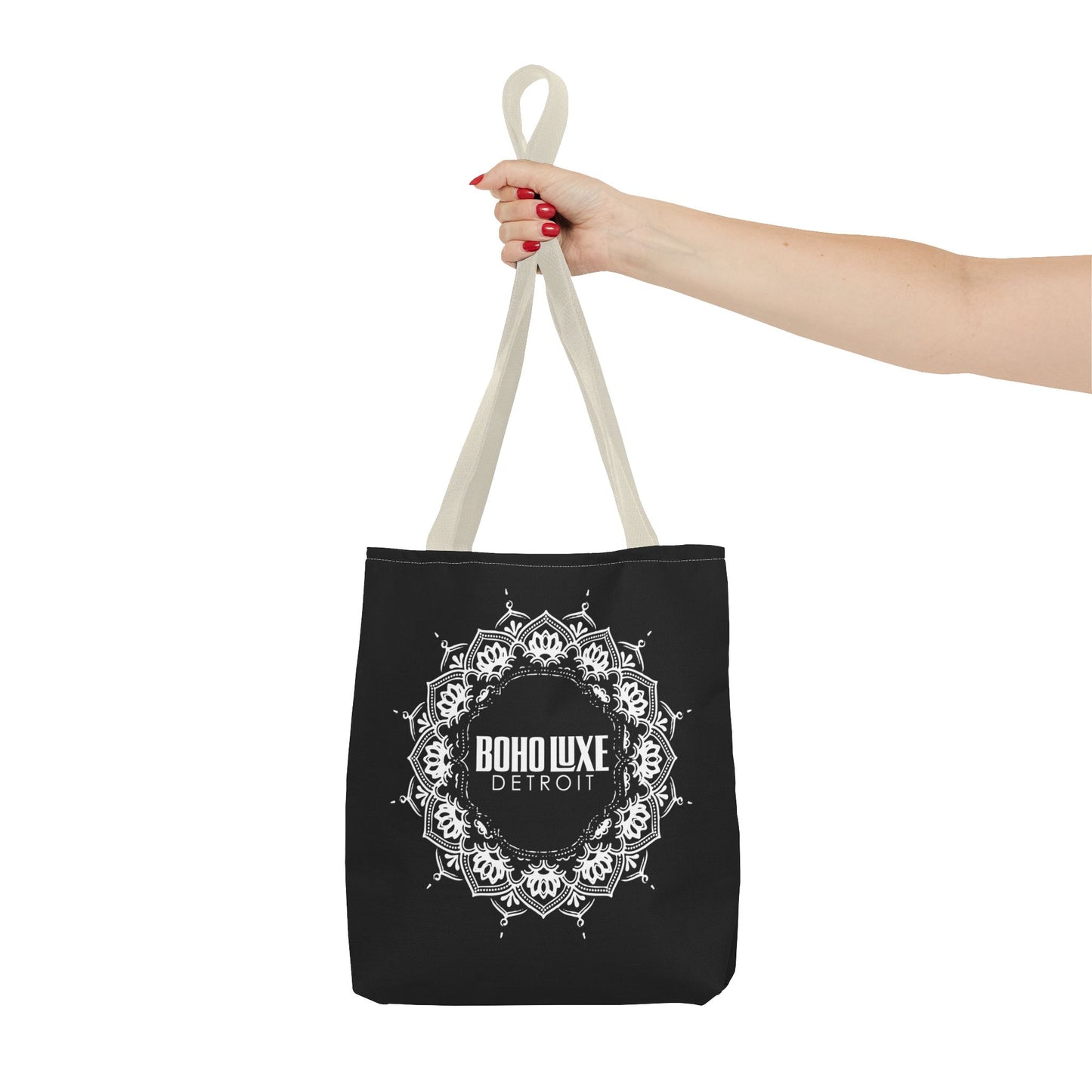 Boho Luxe Detroit Tote Bag - Stylish Everyday Black Canvas Bag