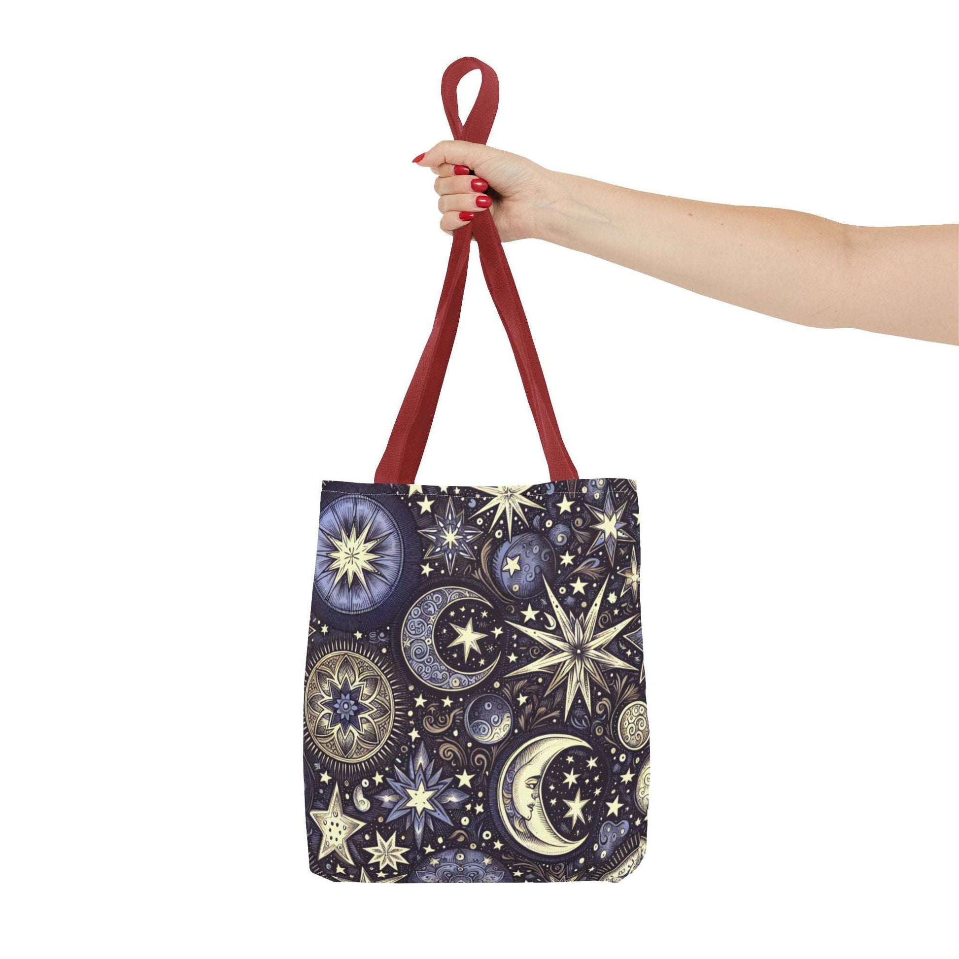 Cosmic Stars and Moons Tote Bag - Celestial Design for Astrology Lovers