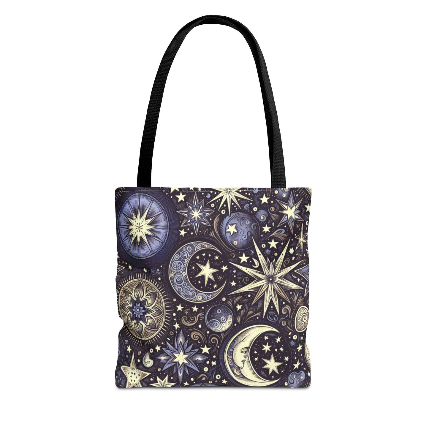 Cosmic Stars and Moons Tote Bag - Celestial Design for Astrology Lovers