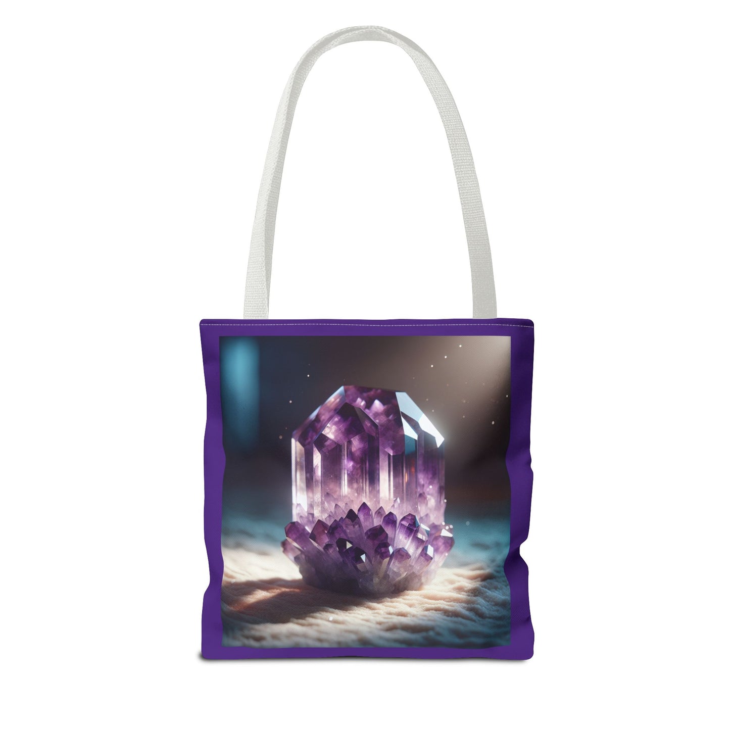 Amethyst Crystal Tote Bag - Boho Chic Shopping Bag for Crystal Lovers