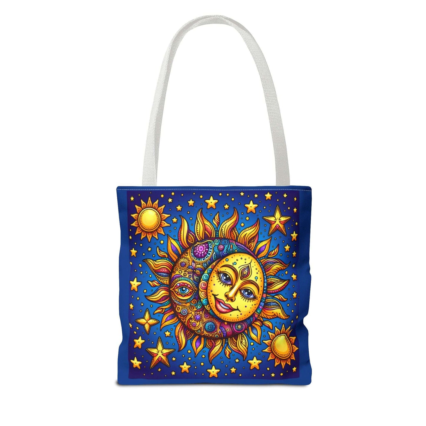 Sun and Moon Boho Tote Bag – Colorful Celestial Design for Every Occasion