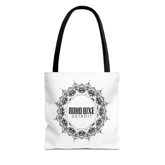 Boho Luxe Tote Bag - Stylish and Eco-Friendly Monochrome Design for Everyday Use