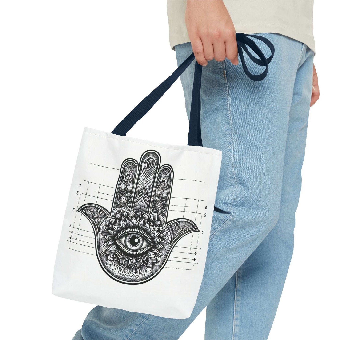 Mystical Boho Hand Tote Bag - Eye Design for Spiritual Travelers