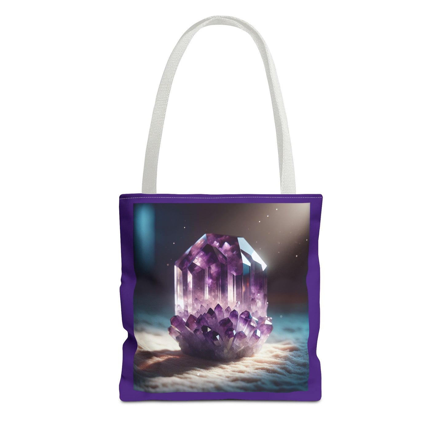 Amethyst Crystal Tote Bag - Boho Chic Shopping Bag for Crystal Lovers