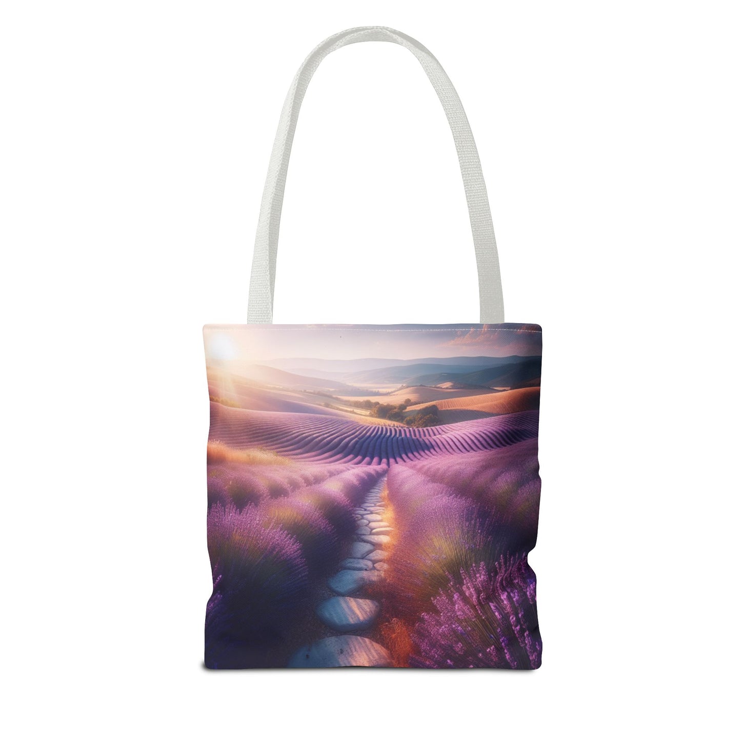 Lavender Fields Tote Bag - Scenic Floral Design for Everyday Use