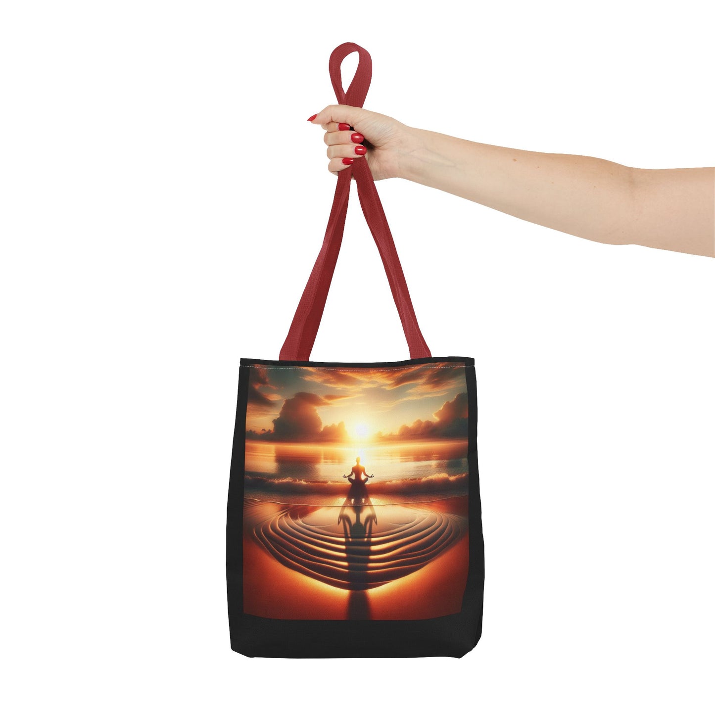 Meditation Sunset Tote Bag - Inspirational Beach Vibe