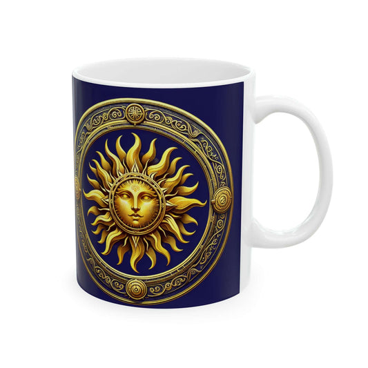 Sunshine Shield Ceramic Mug - Elegant 11oz  Coffee Cup for Home & Office