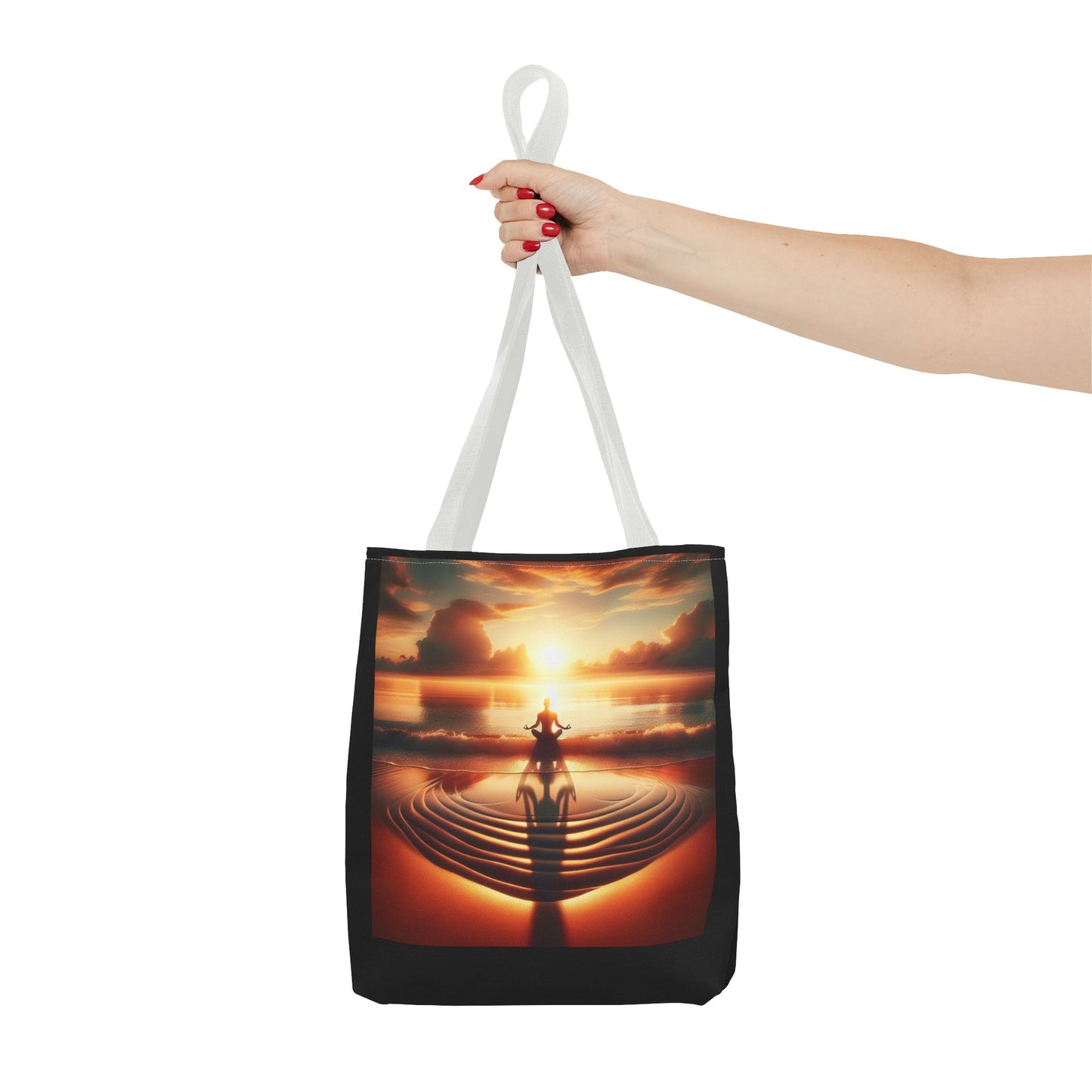 Meditation Sunset Tote Bag - Inspirational Beach Vibe