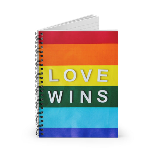 Rainbow Love Wins Spiral Notebook - Ruled Line for Affirmation and Inspiration