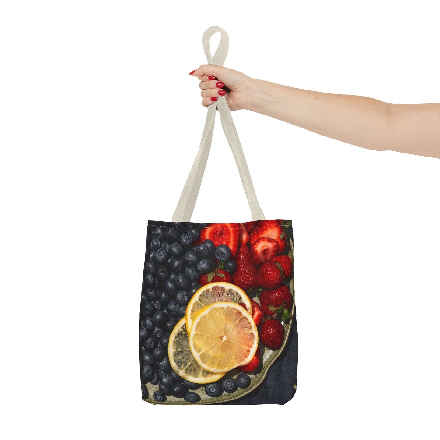 Colorful Fruit Print Tote Bag - Fresh & Fun for Everyday Use