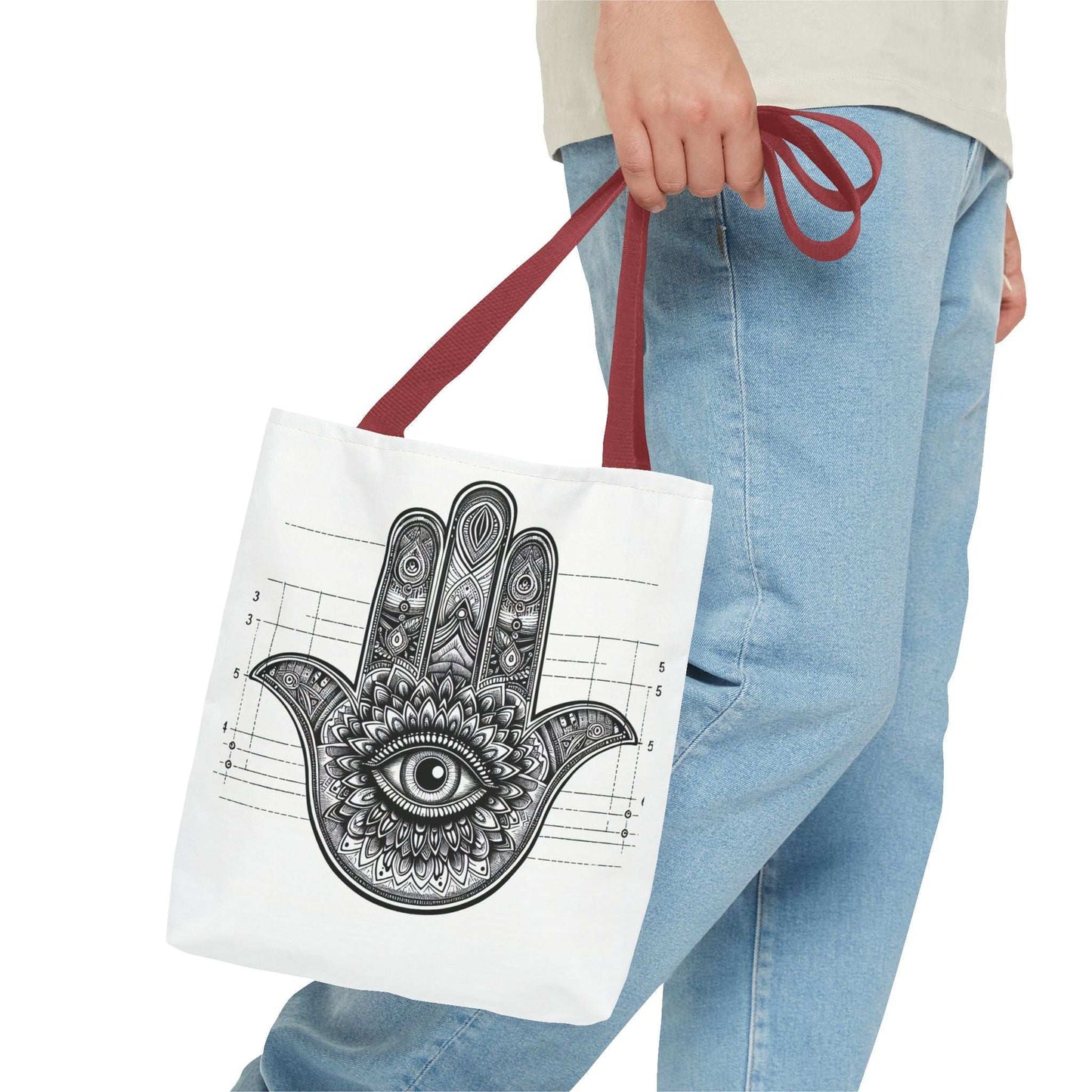 Mystical Boho Hand Tote Bag - Eye Design for Spiritual Travelers