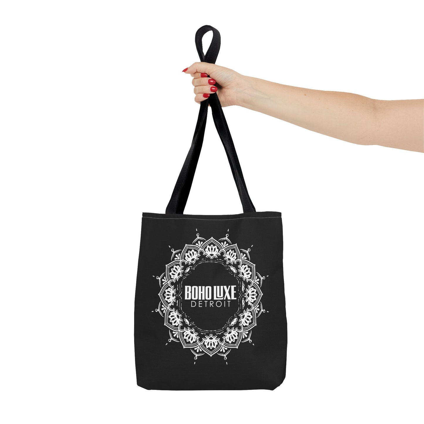 Boho Luxe Detroit Tote Bag - Stylish Everyday Black Canvas Bag