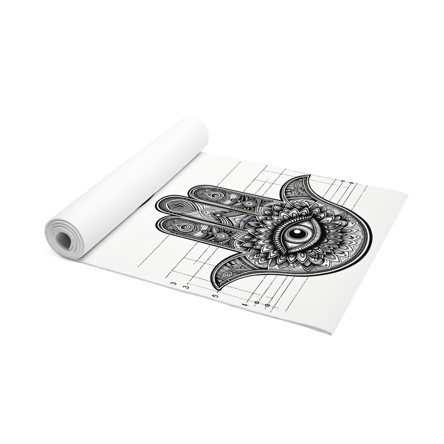 Mandala Hand Foam Yoga Mat - Non-Slip Exercise Mat for Mindfulness and Relaxation