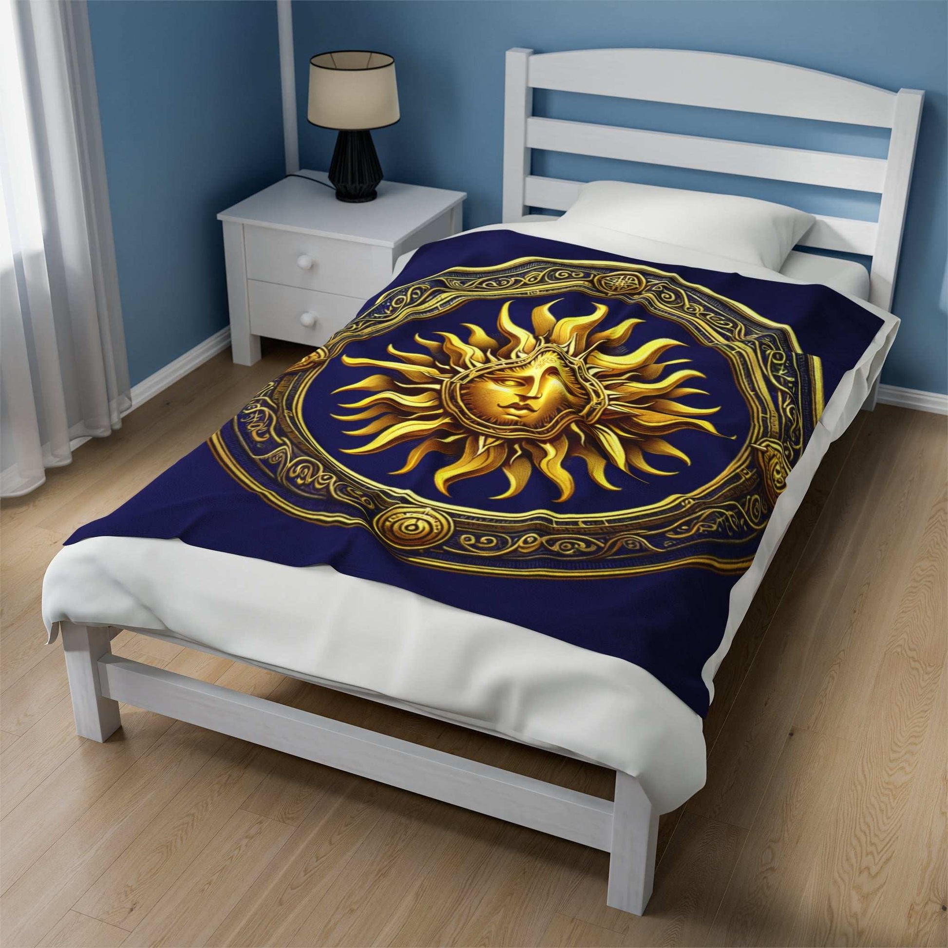 Celestial Sun Velveteen Plush Blanket | Cozy Home Decor