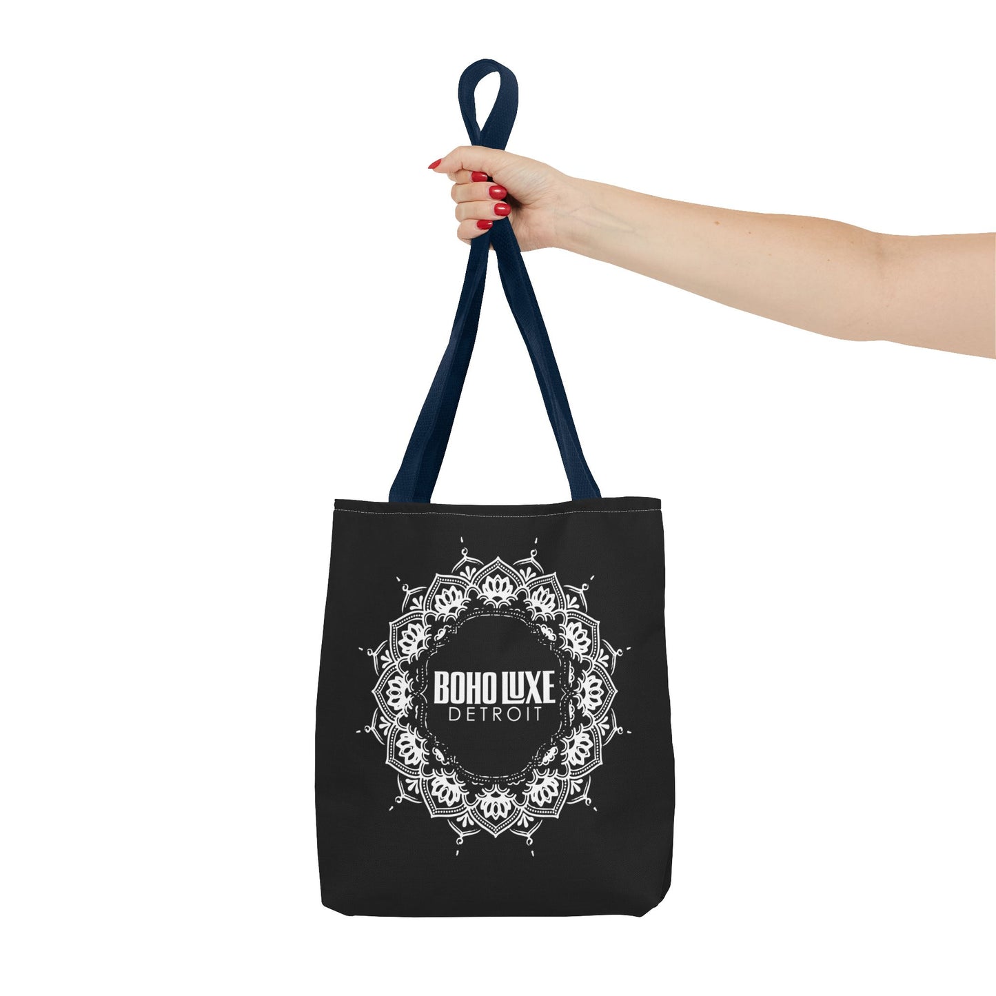 Boho Luxe Detroit Tote Bag - Stylish Everyday Black Canvas Bag