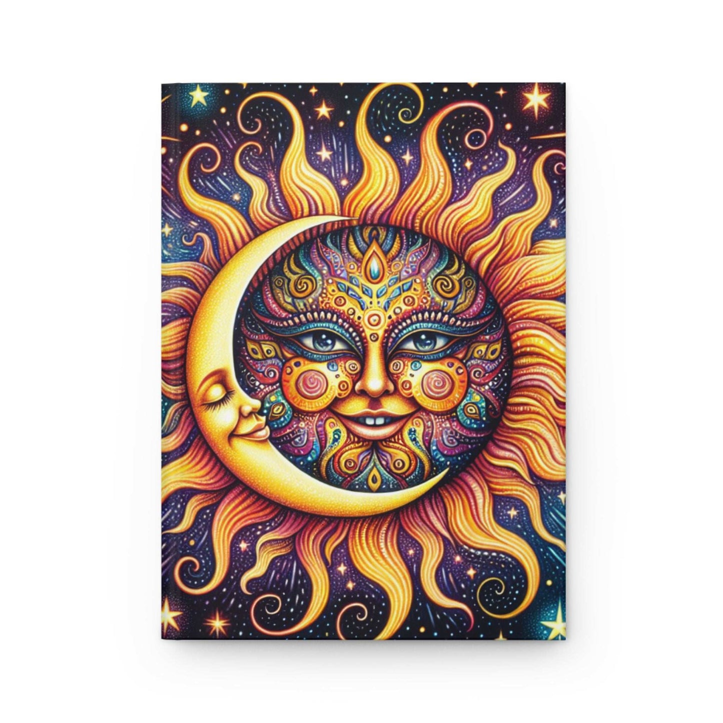 Celestial Sun and Moon Hardcover Journal - Vibrant matte finish, Cosmic Inspiration