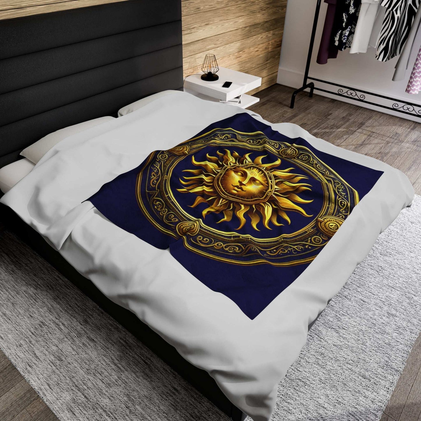 Celestial Sun Velveteen Plush Blanket | Cozy Home Decor