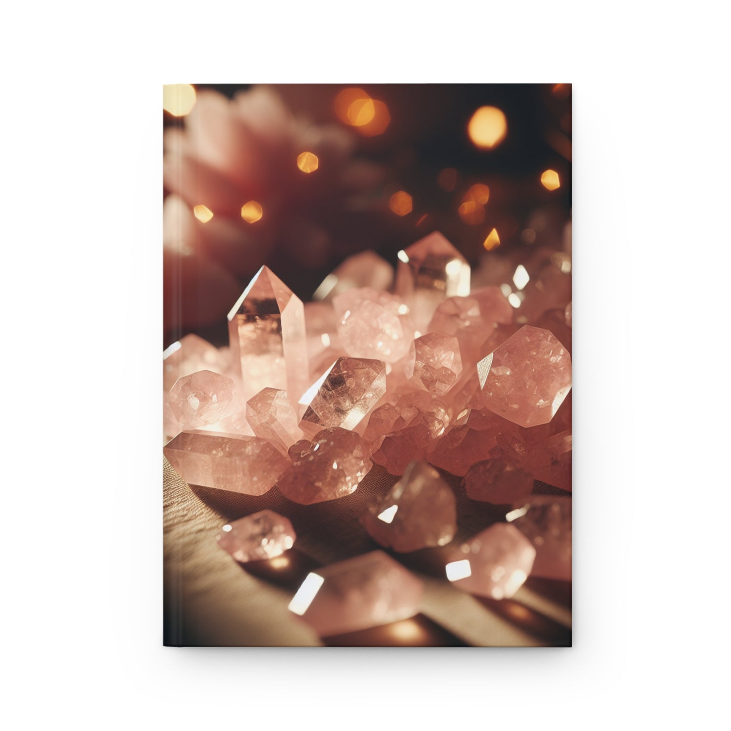 Elegant Rose Quartz Hardcover Journal - Inspiring Crystal Design, Perfect for Journaling & Gifts